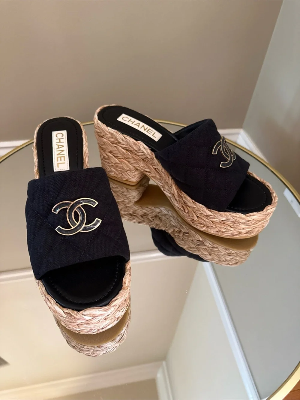 Chanel Dad Sandals CC logo Platform Mules size 41 - Picture 6 of 17